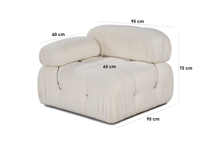 Atelier Del Sofa Sofá 1 Plaza Beige 95x95x75 cm